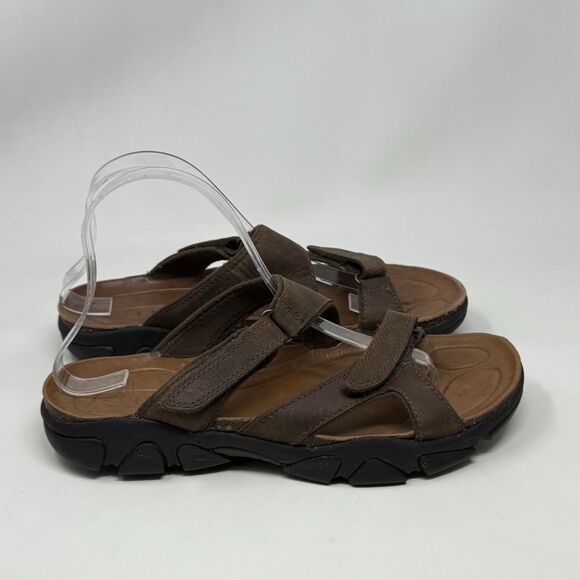 KEEN Shoes - Keen Sarasota Sandals Womens 9 Brown Leather Hiking Trail Open Toe Slides